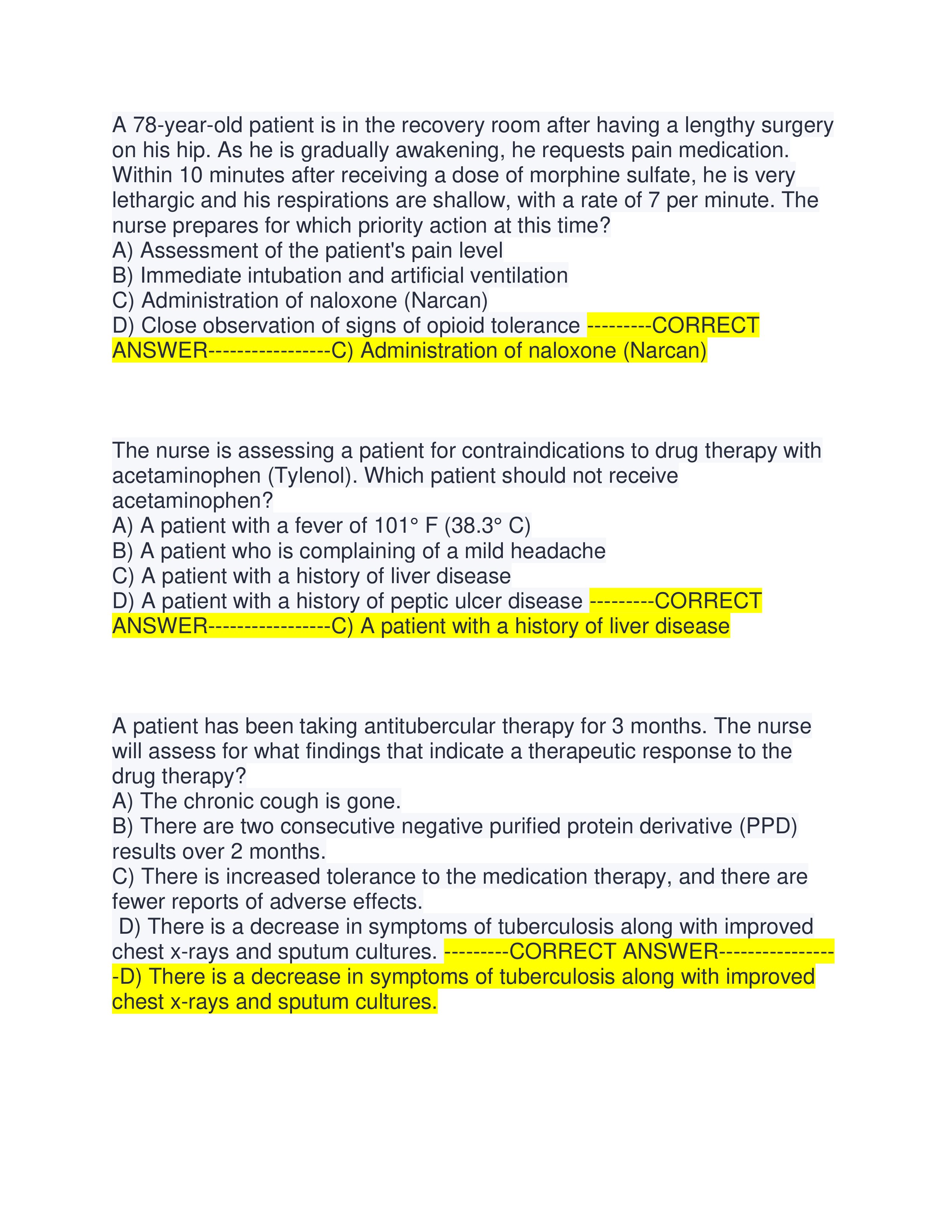 Preview page 3 of ATI RN PHARMACOLOGY FINAL EXAM ACTUAL EXAM | ALL QUESTIONS AND CORRECT ANSWERS | ALREADY GRADED A+ | VERIFIED ANSWERS | LATEST VERSION