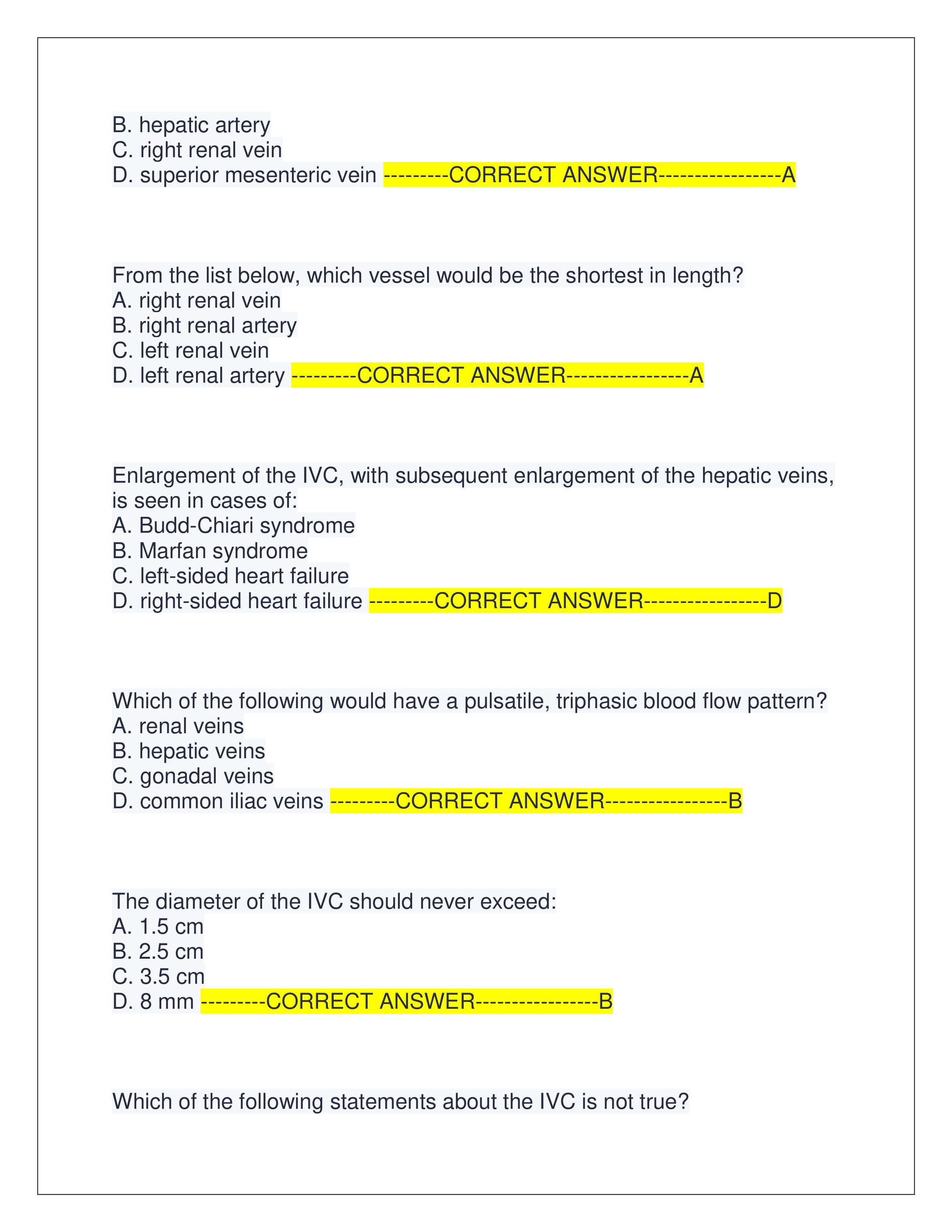 Preview page 2 of ARDMS ABDOMEN BOARD REVIEW EXAM | QUESTIONS AND CORRECT ANSWERS | LATEST EXAM | GRADED A+ | VERIFIED ANSWERS