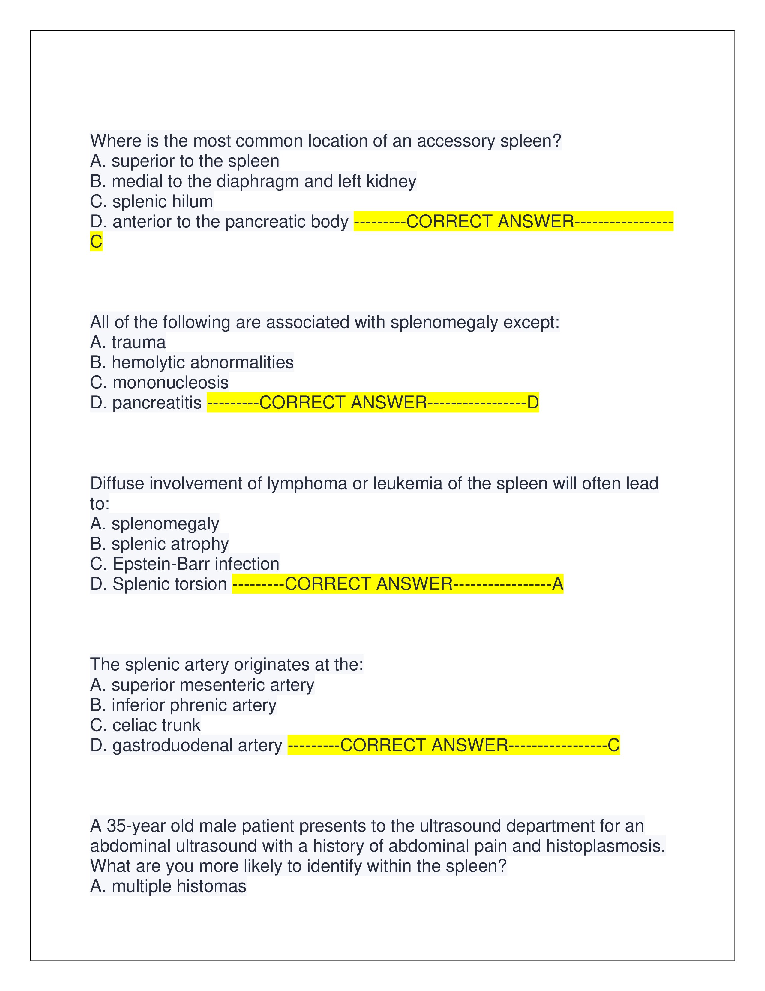 Preview page 8 of ARDMS ABDOMEN BOARD REVIEW EXAM | QUESTIONS AND CORRECT ANSWERS | LATEST EXAM | GRADED A+ | VERIFIED ANSWERS