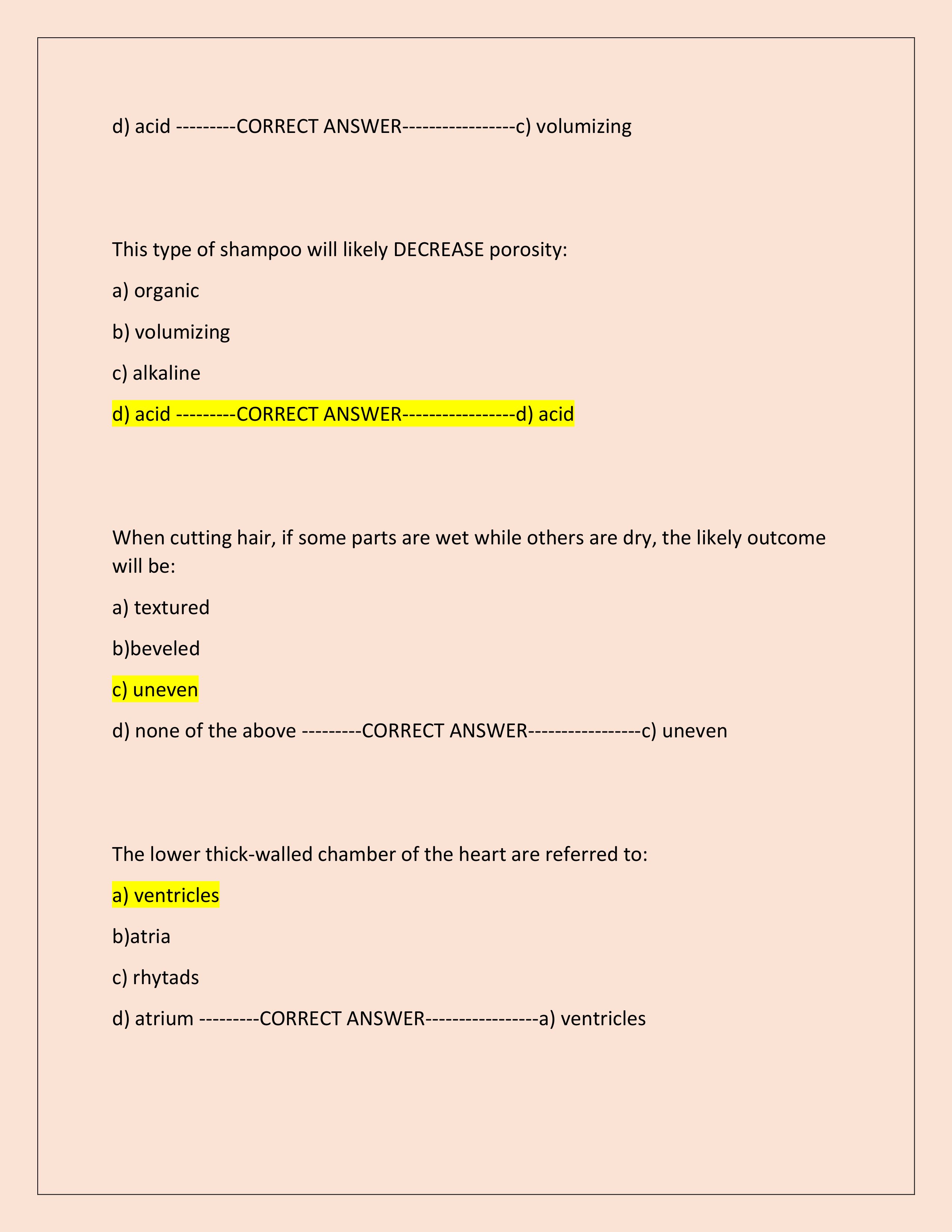 Preview page 5 of Nevada State Barber Board Exam 2025 (Actual Exam) | All Questions and Correct Answers (Verified Answers) | Newest Version 2025 | Graded A+