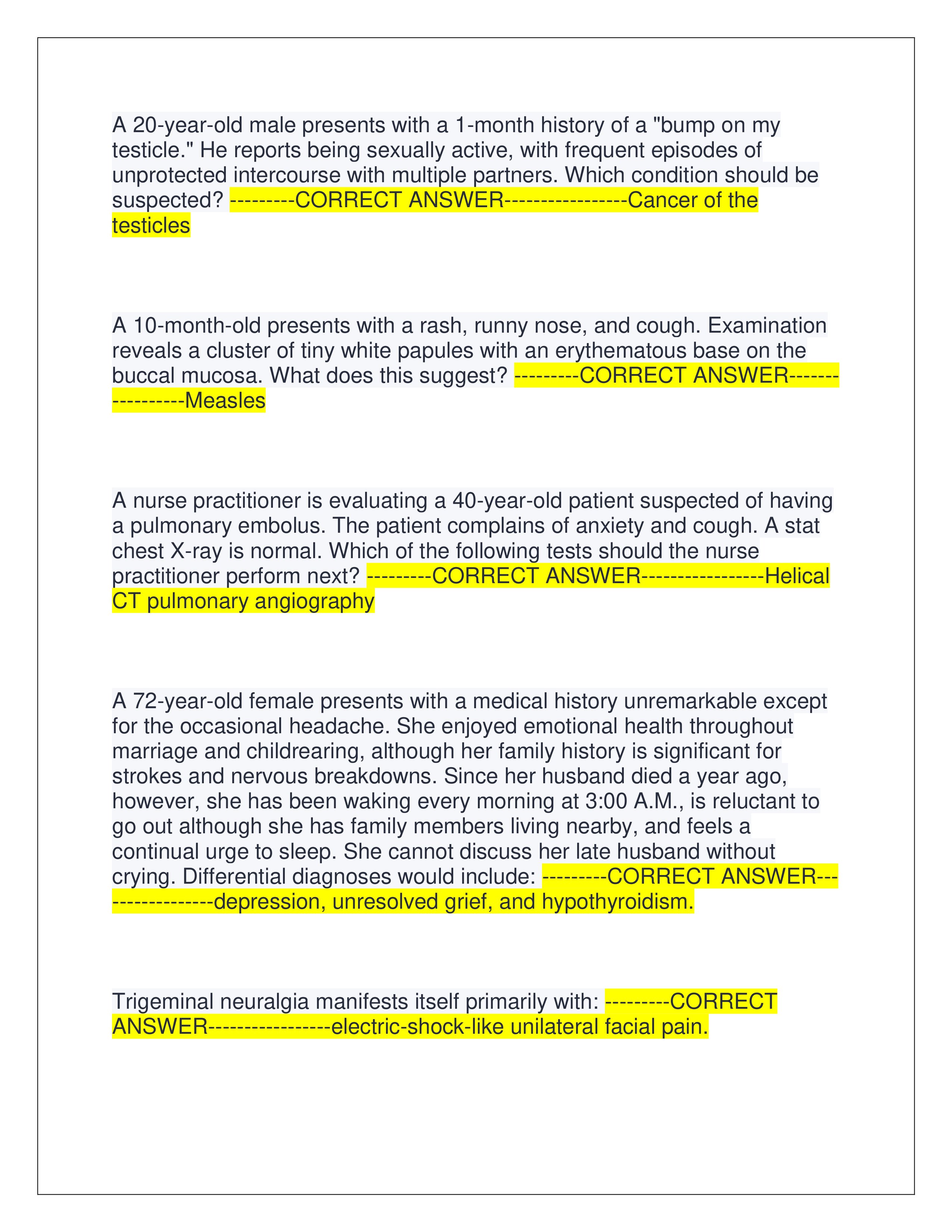 Preview page 2 of AANP FNP EXAM LATEST EXAM 2025 | COMPLETE QUESTIONS AND CORRECT ANSWERS | GRADED A+ | LATEST VERSION | JUST RELEASED | VERIFIED ANSWERS