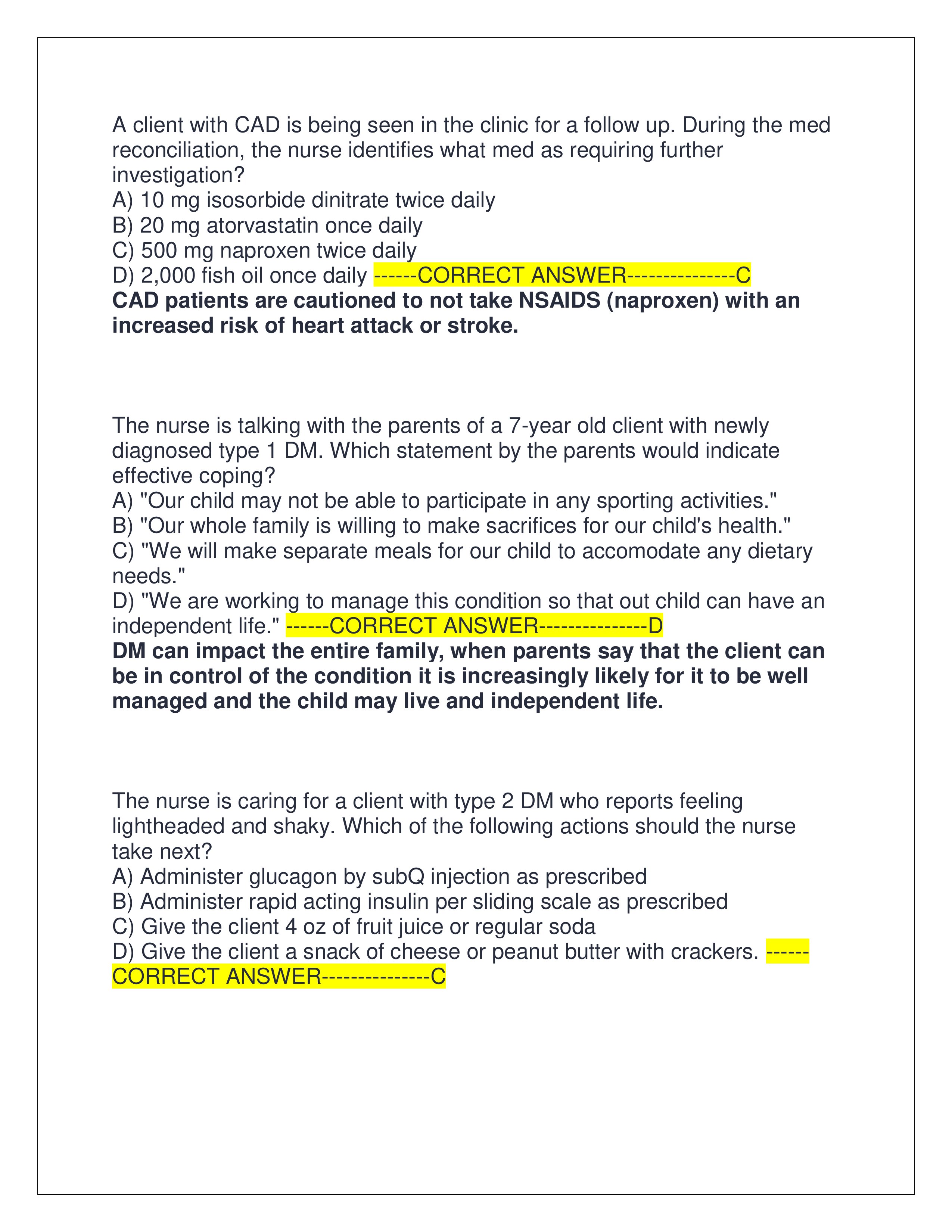 Preview page 4 of TEST BANK FOR NCLEX PN EXAM | ALL 670 EXAM QUESTIONS AND CORRECT ANSWERS WITH EXPLANATIONS | GRADED A+ | VERIFIED ANSWERS | LATEST VERSION