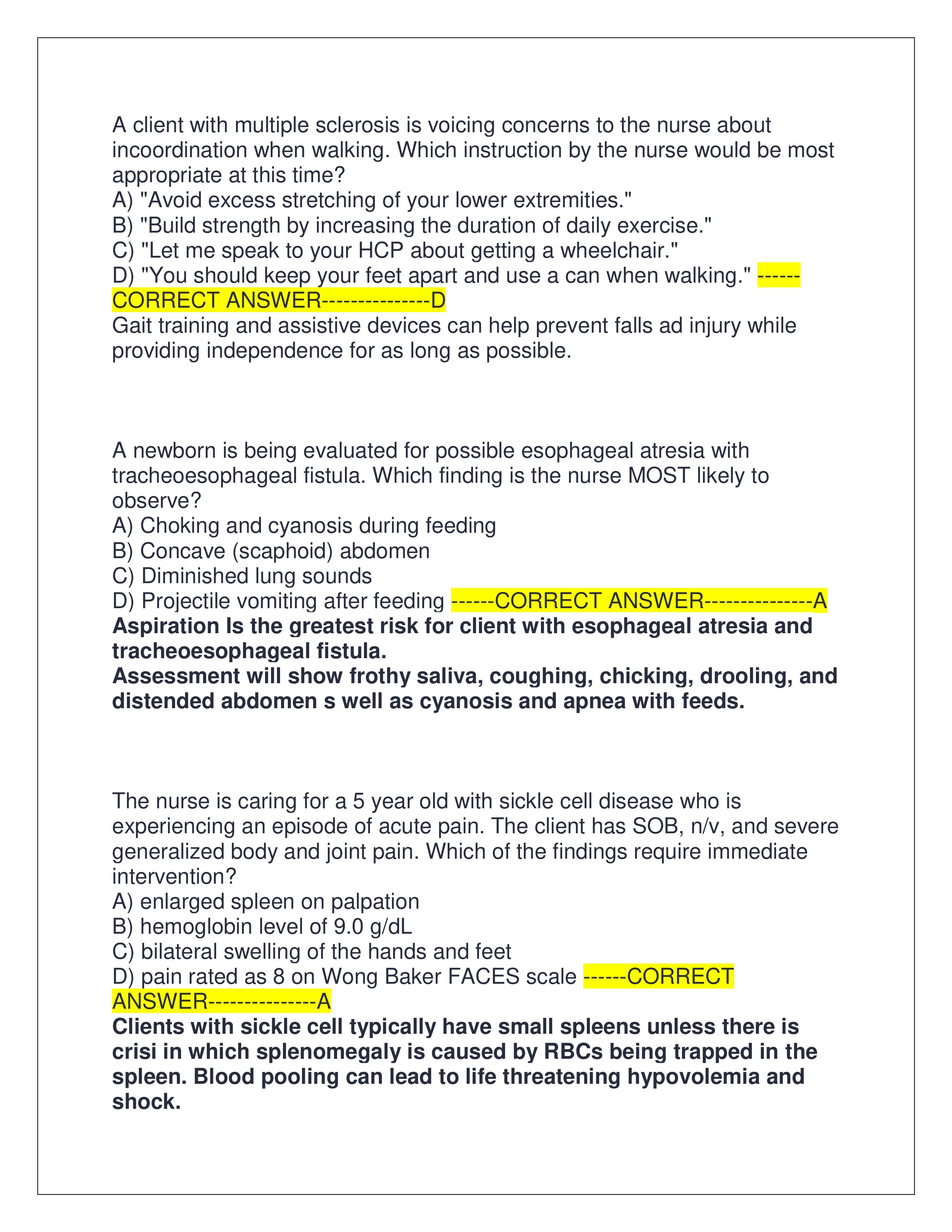 Preview page 5 of TEST BANK FOR NCLEX PN EXAM | ALL 670 EXAM QUESTIONS AND CORRECT ANSWERS WITH EXPLANATIONS | GRADED A+ | VERIFIED ANSWERS | LATEST VERSION