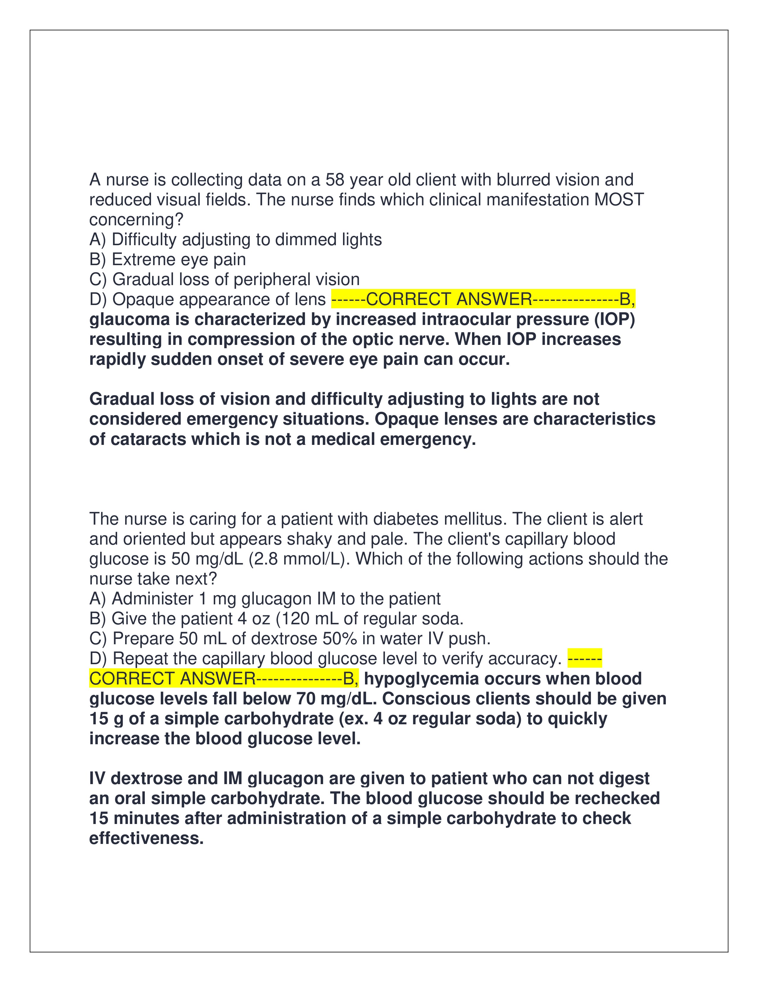 Preview page 6 of TEST BANK FOR NCLEX PN EXAM | ALL 670 EXAM QUESTIONS AND CORRECT ANSWERS WITH EXPLANATIONS | GRADED A+ | VERIFIED ANSWERS | LATEST VERSION