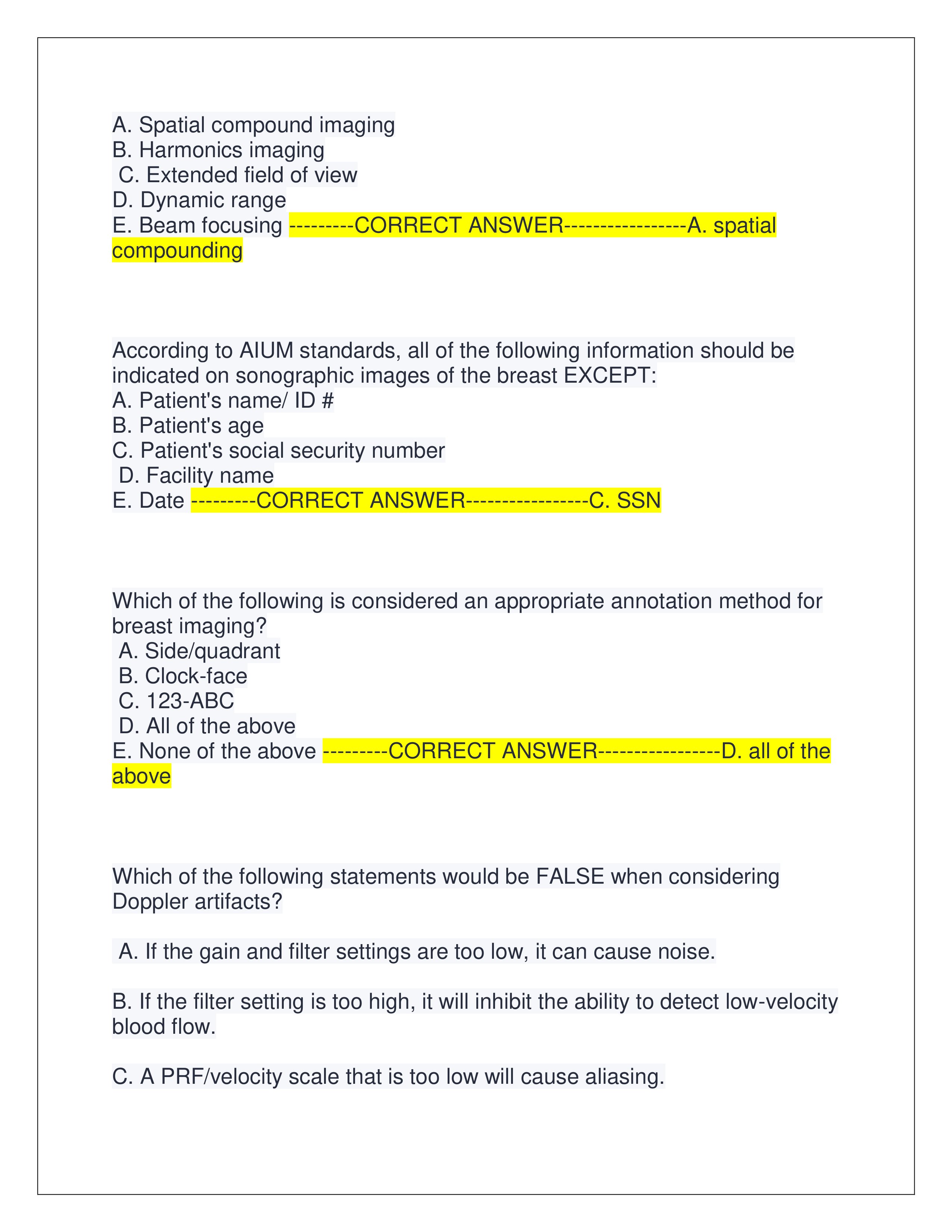 Preview page 2 of ARDMS DAVIES BREAST SONOGRAPHY EXAM | QUESTIONS AND CORRECT ANSWERS | LATEST EXAM | VERIFIED ANSWERS | GRADED A+
